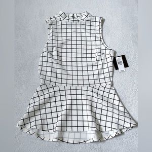 High Colar White Blouse Large W/Tags Brand New IZ Byer